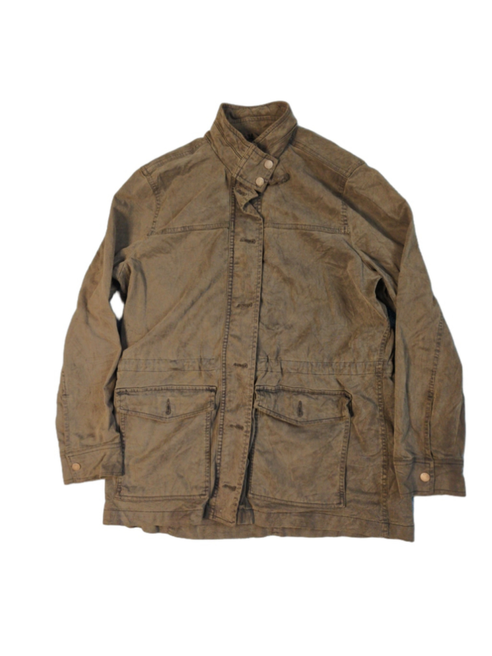 Lucky Brand Women's Utility Field Jacket Brown Olive Size L Cargo Military M65
